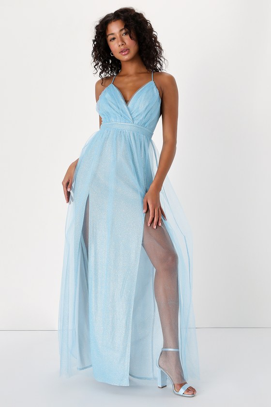 light blue tulle dress